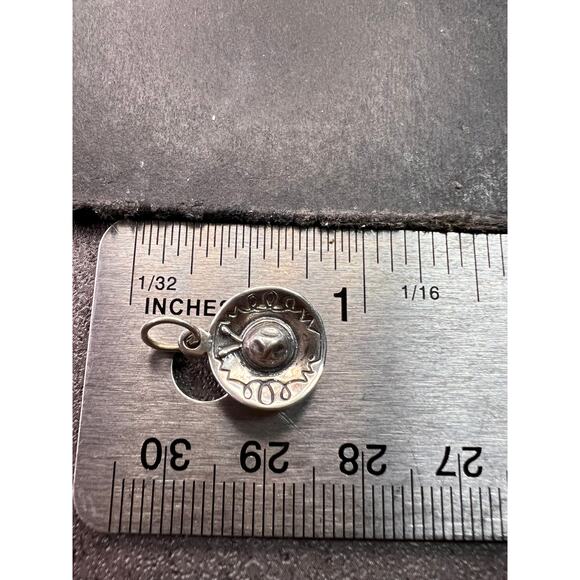 Vintage Sterling Silver Sombrero Hat Pendant Charm - Picture 6 of 8